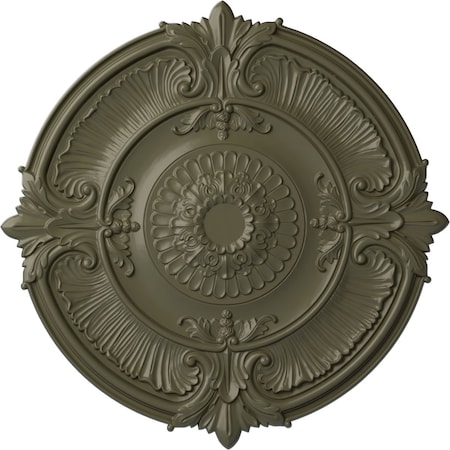 Ekena Millwork Attica Acanthus Leaf Ceiling Medallion (Canopies up to 4 5/8"), 53 1/2"OD x 3 1/2"P, Painted Turtle CM53ATPTF